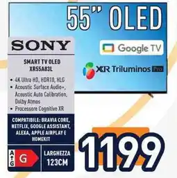 Unieuro SONY SMART TV OLED XR55A83L offerta