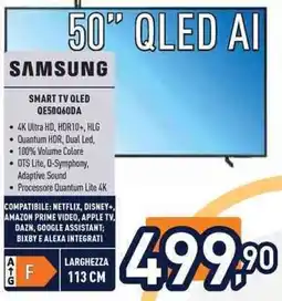 Unieuro SAMSUNG SMART TV QLED QE50060DA offerta