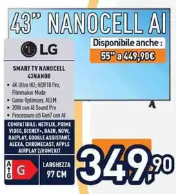 Unieuro LG SMART TV NANOCELL 43NAN08 offerta