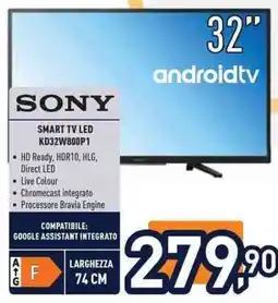 Unieuro SONY SMART TV LED KD32W800P1 offerta