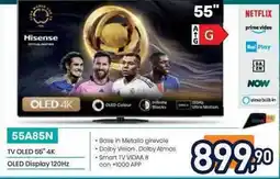 Unieuro Hisense TV OLED 55" 4K OLED Display 120Hz offerta