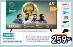 Unieuro Hisense Smart TV 43" 4K Dolby Vision/HDR 10+/HLG offerta