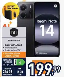 Unieuro REDMI NOTE 14 offerta