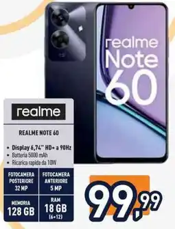 Unieuro realme NOTE 60 offerta