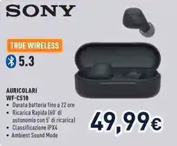 Unieuro SONY auricolari WF-C510 offerta