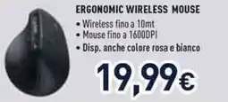 Unieuro Ioplee ergonomic wireless mouse offerta