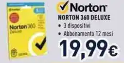 Unieuro Norton 360 deluxe offerta