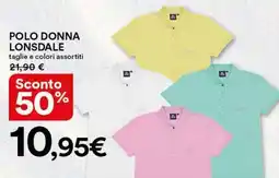 Ipercoop Polo donna LONSDALE offerta