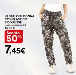 Ipercoop Pantalone donna con elastico e coulisse offerta