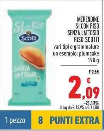Conad Riso Scotti Merendine Si Con Riso Senza Lattosio 190g offerta