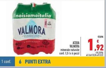 Conad Valmora  Acqua 1.5L x 6 pezzi offerta