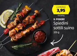 ALDI IL PODERE Spiedini sottili suino offerta