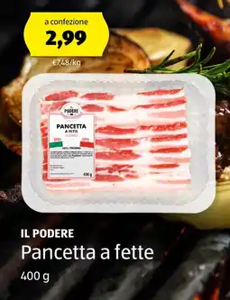 ALDI IL PODERE Pancetta a fette offerta