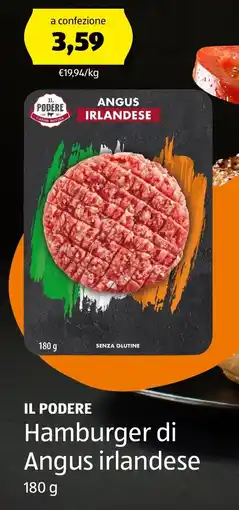 ALDI IL PODERE Hamburger di Angus irlandese offerta