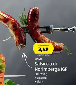 ALDI HOWE Salsiccia di Norimberga IGP offerta