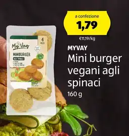 ALDI MYVAY Mini burger vegani agli spinaci offerta