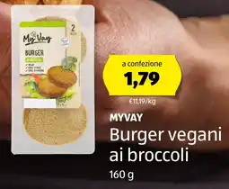 ALDI MYVAY Burger vegani ai broccoli offerta