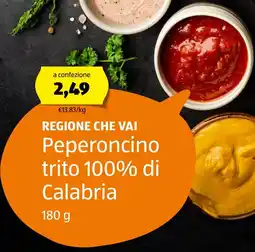 ALDI REGIONE CHE VAI Peperoncino trito 100% di Calabria offerta
