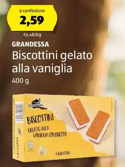 ALDI GRANDESSA Biscottini gelato alla vaniglia offerta