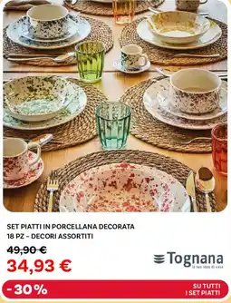 Max Factory Tognana Set piatti in porcellana decorata 18 pz - decori assortiti offerta