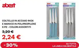 Max Factory Abert coltello in acciaio inox e manico in polipropilene 6 pz - colori assortiti offerta