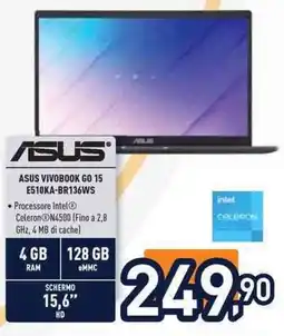 Unieuro ASUS ASUS VIVOBOOK GO 15 E510KA-BR136WS offerta