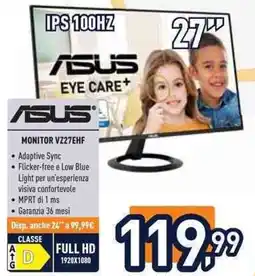 Unieuro ASUS Monitor VZ27EHF offerta