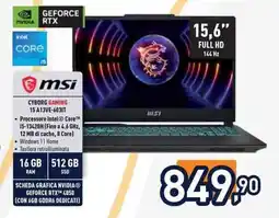 Unieuro msi CYBORG GAMING 15 A13VE-603IT offerta