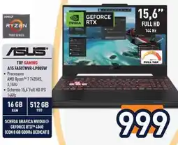 Unieuro ASUS TUF GAMING A15 FA507NVR-LP005W offerta