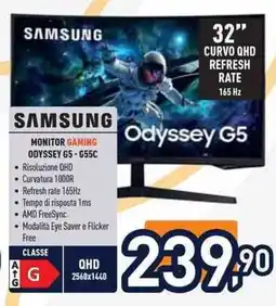 Unieuro SAMSUNG Monitor gaming ODYSSEY 65-655C offerta