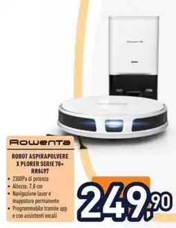 Unieuro Rowenta robot aspirapolvere xplorer serie 70+ offerta
