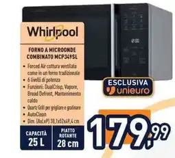 Unieuro Whirlpool forno a microonde combinato MCP349SL offerta