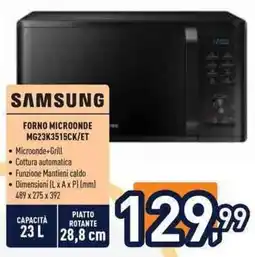 Unieuro SAMSUNG Forno microonde MG23K3515CK/ET offerta