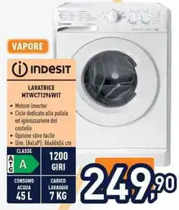 Unieuro Indesit lavatrice MTWC71296WIT offerta