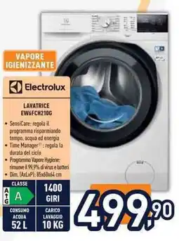 Unieuro Electrolux LAVATRICE EW6FCH210G offerta