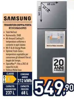 Unieuro SAMSUNG FRIGORIFERO DOPPIA PORTA RT31CG5624S9ES offerta