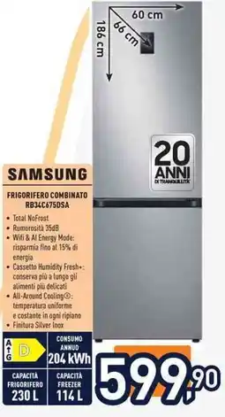 Unieuro SAMSUNG Frigorifero combinato RB34C675DSA offerta