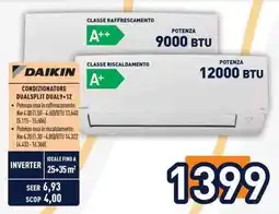 Unieuro DAIKIN Condizionatore DUALSPLIT DUAL9+12 offerta