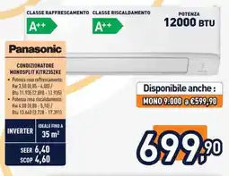 Unieuro Panasonic CONDIZIONATORE MONOSPLIT KITRZ35ZKE offerta