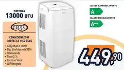 Unieuro Argo condizionatore portatile milo plus offerta