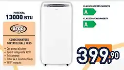 Unieuro Argo condizionatore portatile kall plus offerta