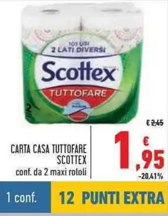 Conad Scottex Carta Casa Tuttofare 2 maxi rotoli offerta