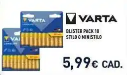 Unieuro VARTA blister pack 10 stilo o ministilo offerta