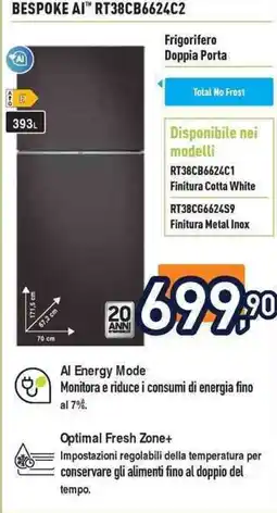 Unieuro BESPOKE AITH RT38CB6624C2 Frigorifero Doppia Porta offerta