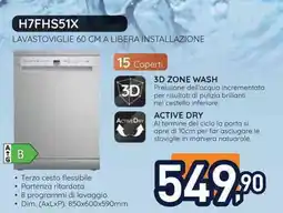 Unieuro Hotpoint LAVASTOVIGLIE 60 CM A LIBERA INSTALLAZIONE offerta