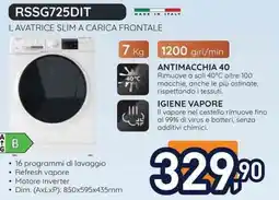 Unieuro Hotpoint RSSG725DIT lavatrice slim a carica frontale offerta