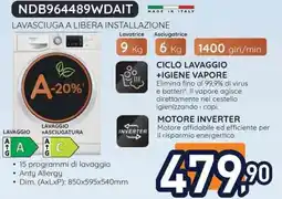 Unieuro Hotpoint NDB964489WDAIT lavasciuga a libera installazione offerta