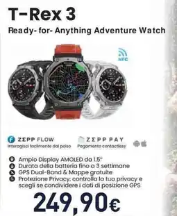 Unieuro amazfit T-Rex 3 Ready-for- Anything Adventure Watch offerta
