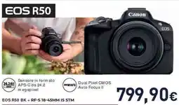 Unieuro Canon EOS R50 BK + RF-S 18-45MM IS STM offerta