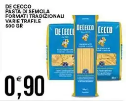Vantaggio Cash&Carry De cecco pasta di semola formati tradizionali varie trafile offerta